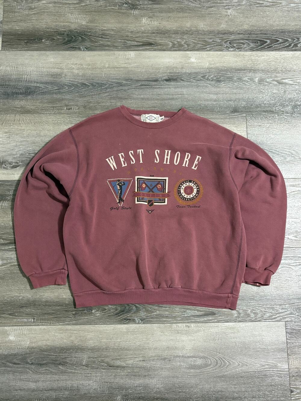 Vintage 90s West Shore Worldwide Golfing Crewneck Golf Retro - Men’s Medium